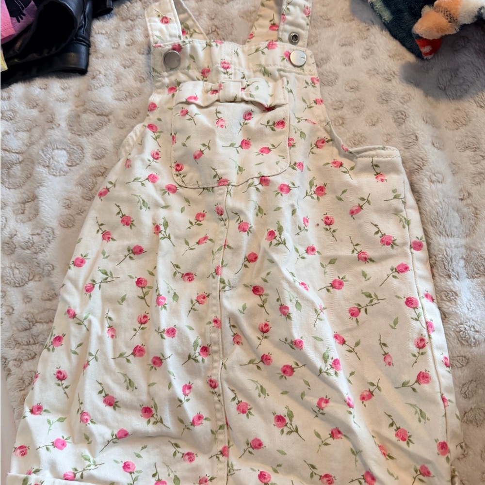 Floral Pink and White Kids Dress